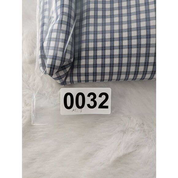 MIZZEN + MAIN Shirt Men's XL Trim Fit White Blue Long Sleeve Plaid Button Up Per - Picture 7 of 8